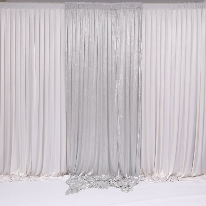 Ice Silk Satin Convertible Backdrop Panel - Silver (1x3m)