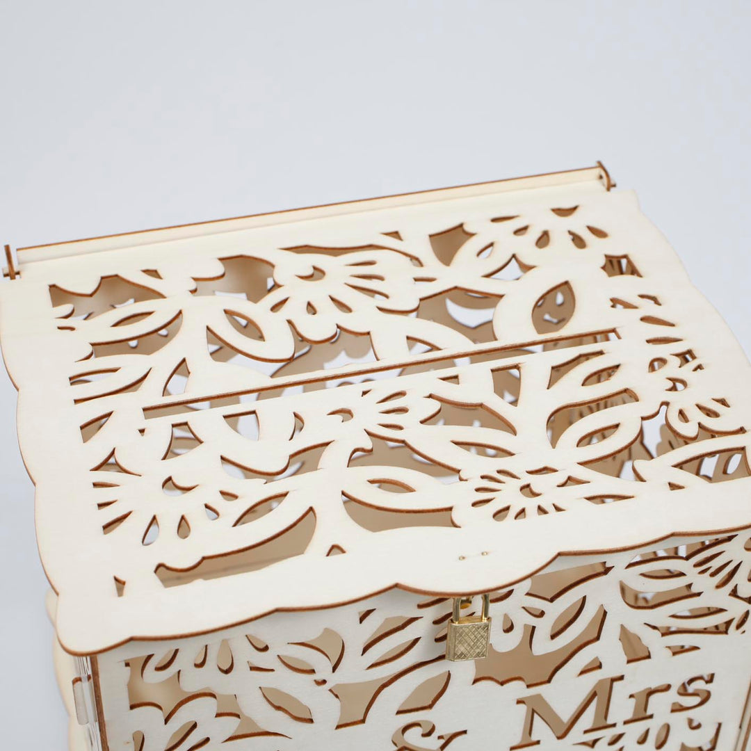 CLEARANCE Wishing Well Wedding Card Box - Mr & Mrs Floral