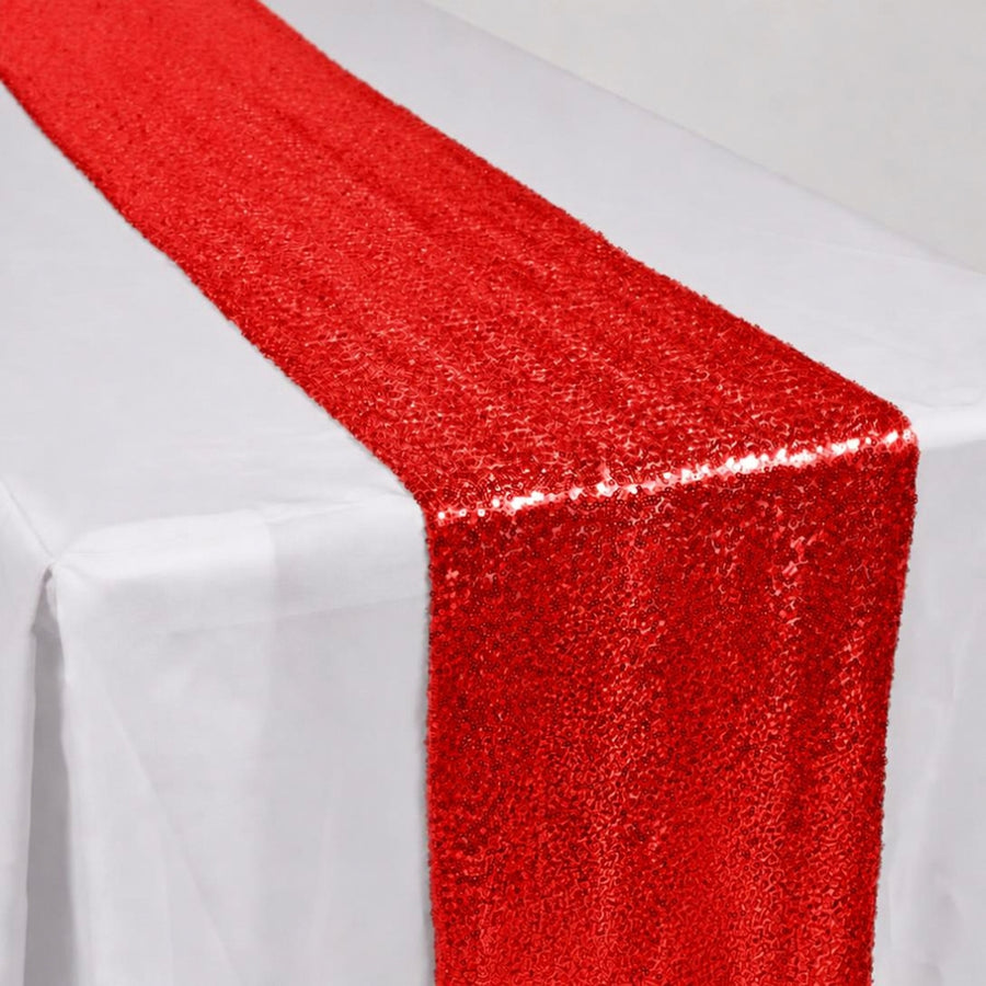 Sequin Table Runner - Red
