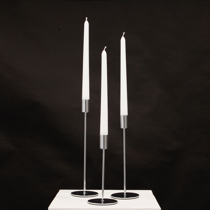 Taper Candle Holders - Silver (18cm) all sizes