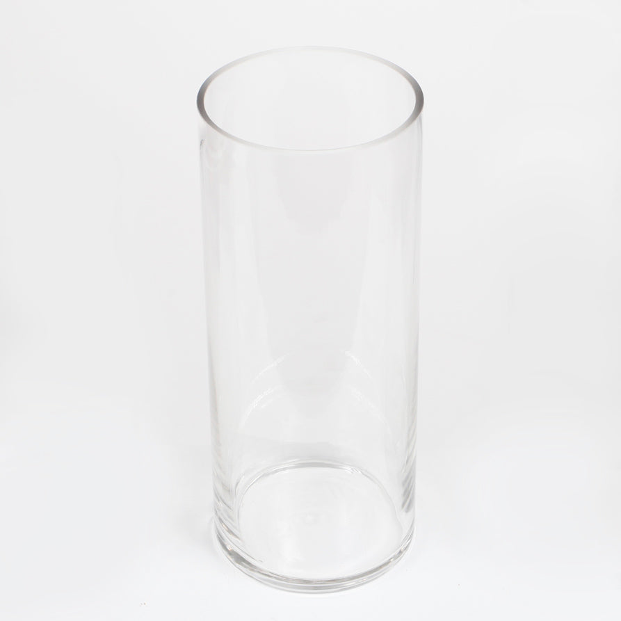 Single Tall Glass Vase top view