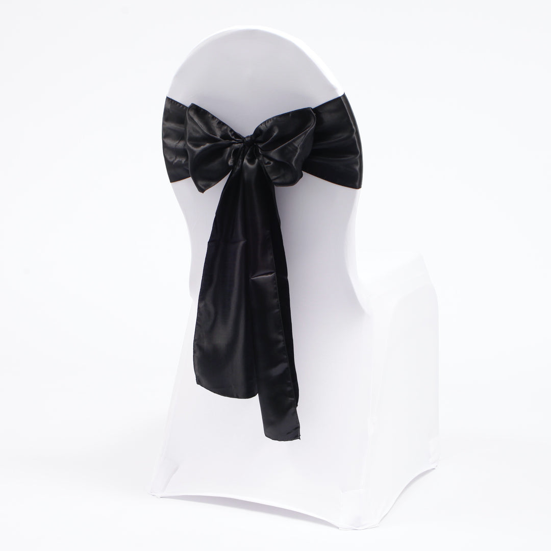 Satin Chair Sashes - Black