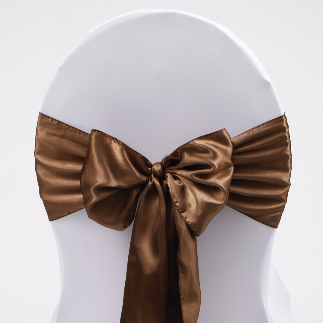 Satin Chair Sashes - Chocolate Brown