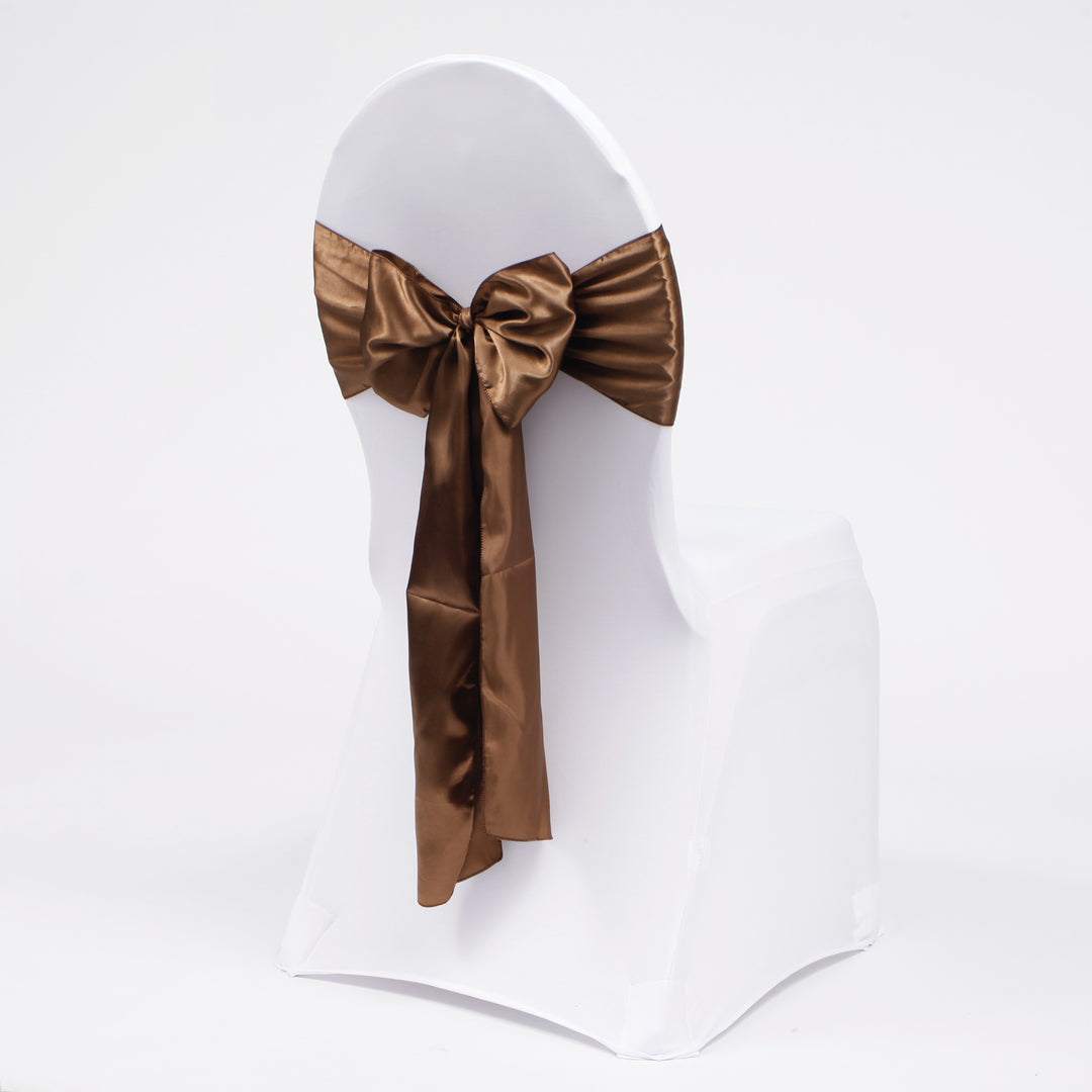 Satin Chair Sashes - Chocolate Brown