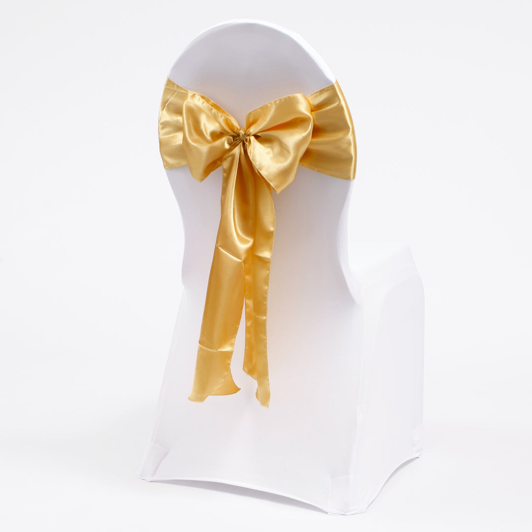 Satin Chair Sashes - Gold