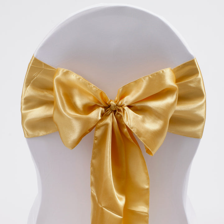 Satin Chair Sashes - Gold