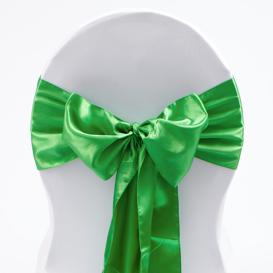 Satin Chair Sashes - Green