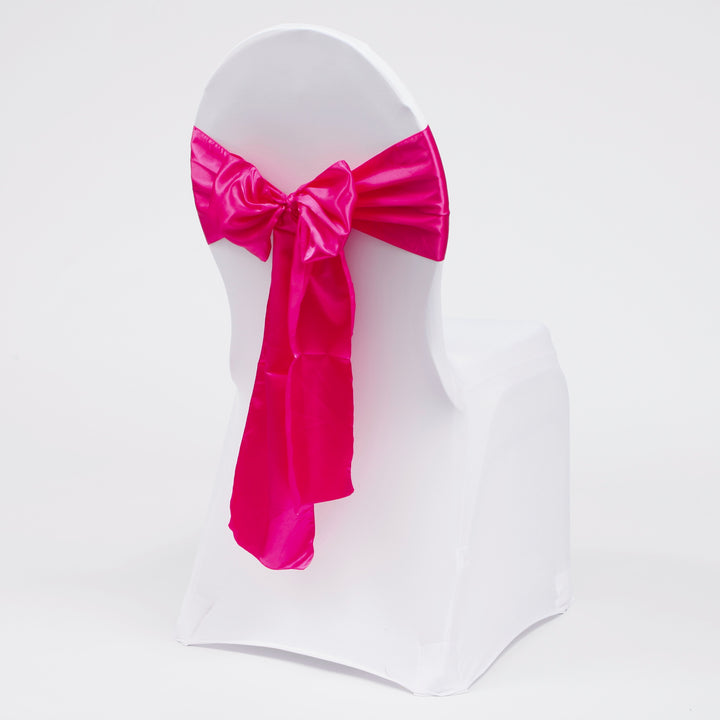 Satin Chair Sashes - Hot Pink