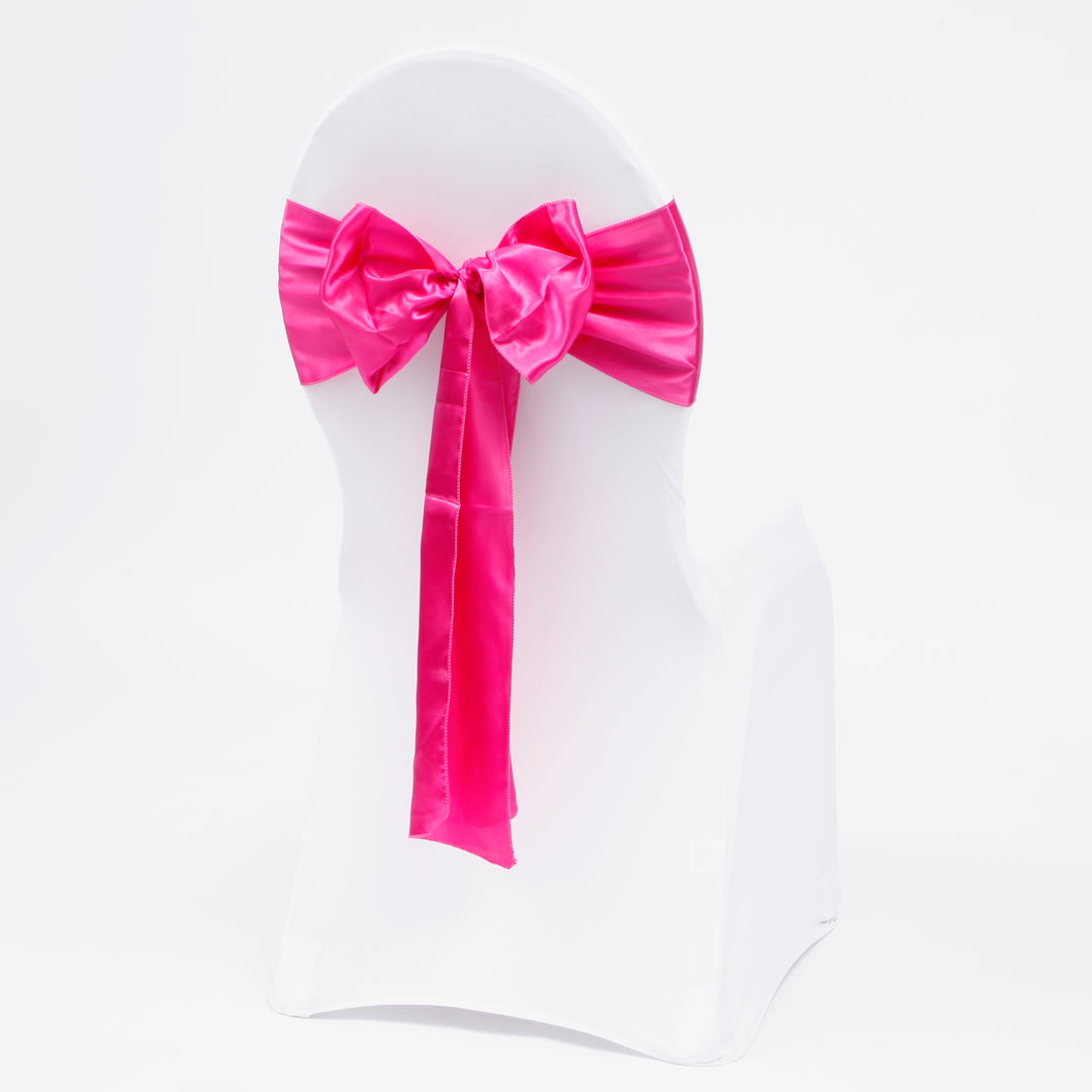 Satin Chair Sashes - Hot Pink