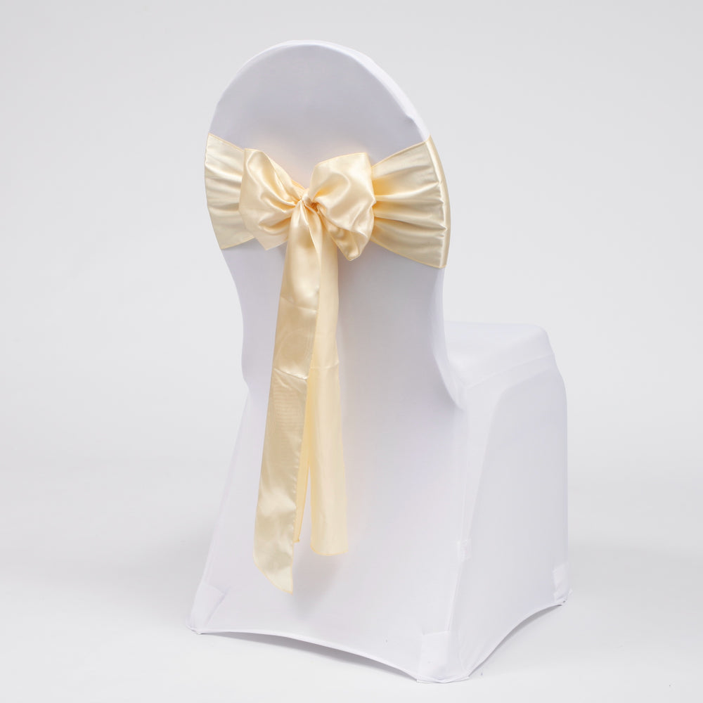 Satin Chair Sashes - Ivory