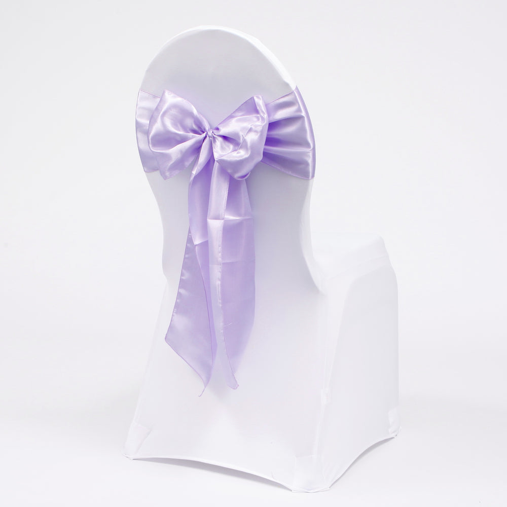 Satin Chair Sashes - Lavender