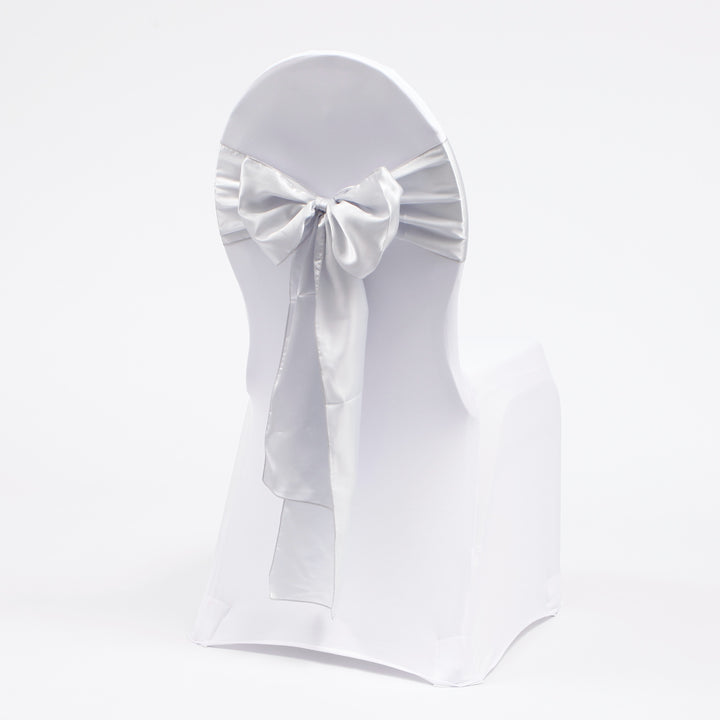 Satin Chair Sashes - Silver