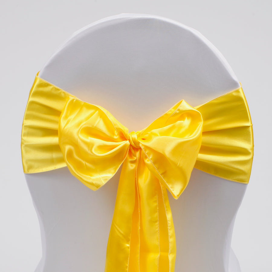 Satin Chair Sashes - Yellow