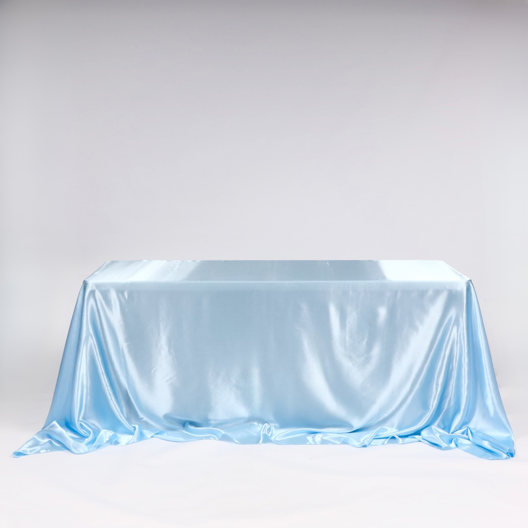 Satin Rectangle Tablecloth - Light Blue (220x330cm)