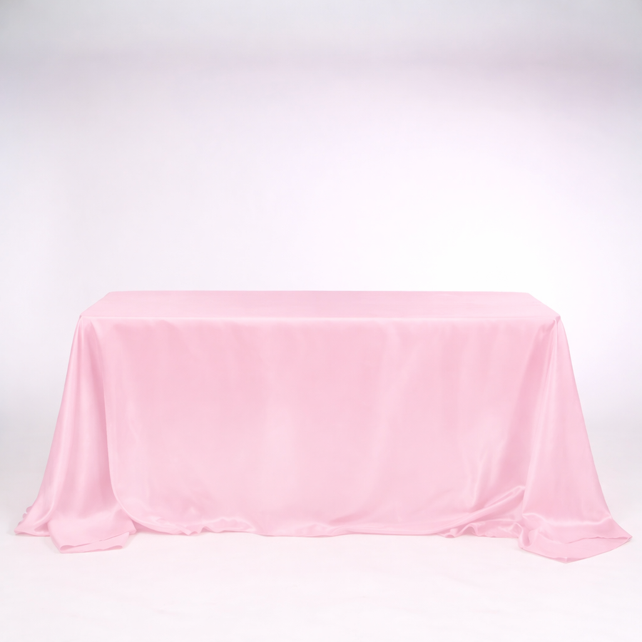 Satin Rectangle Tablecloth - Light Pink (220x330cm)