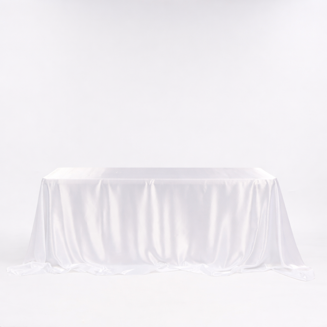 Satin Rectangle Tablecloth - White (220x330cm)