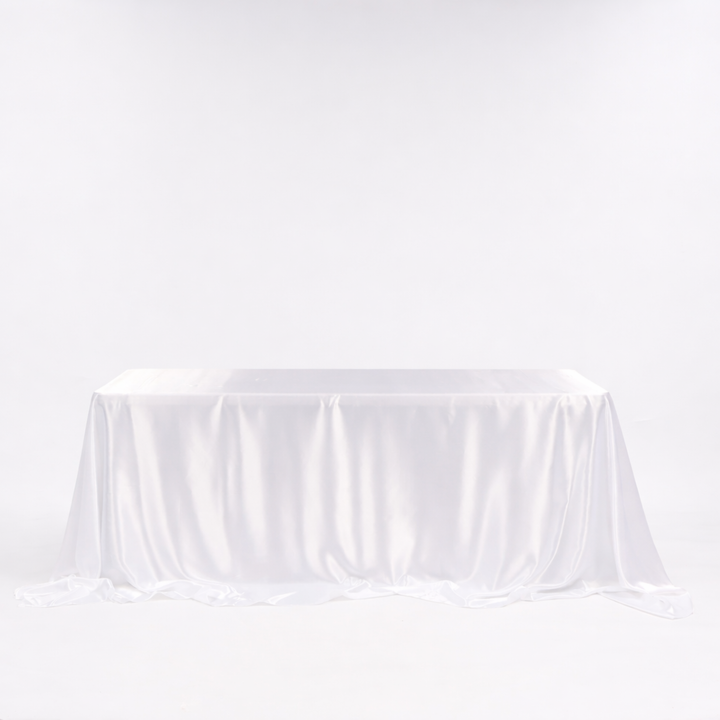 Satin Rectangle Tablecloth - White (220x330cm)