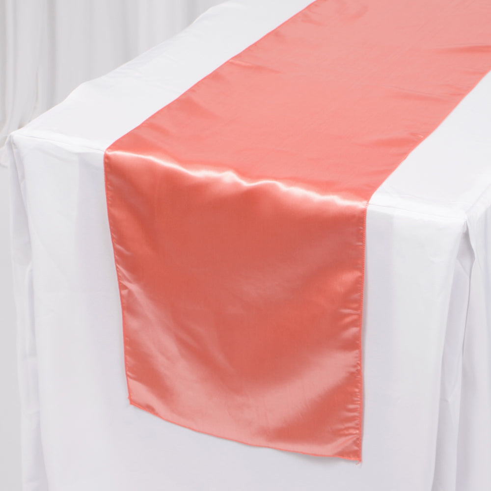 Satin Table Runners - Coral