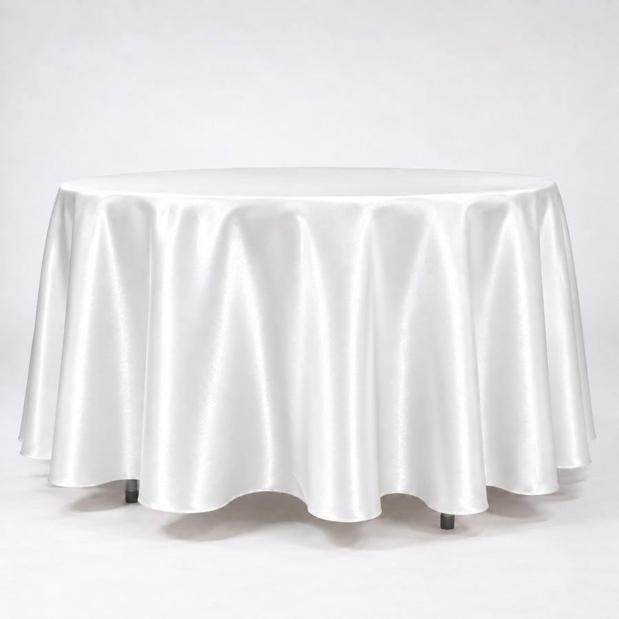 White Round SATIN Tablecloth (305cm)