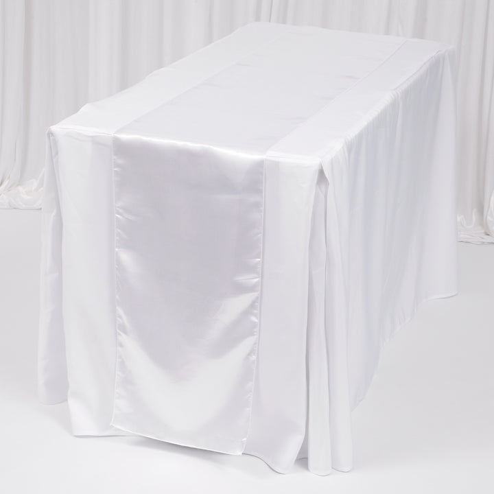 Satin Table Runners - White