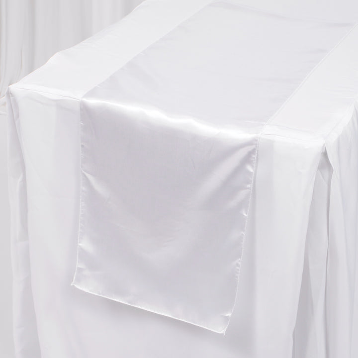 Satin Table Runners - White