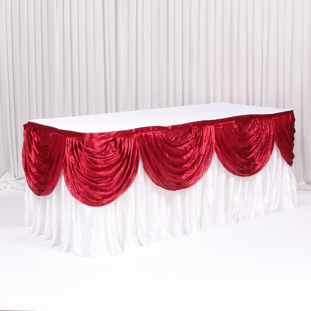 Ice Silk Satin 3m Swag - Burgundy