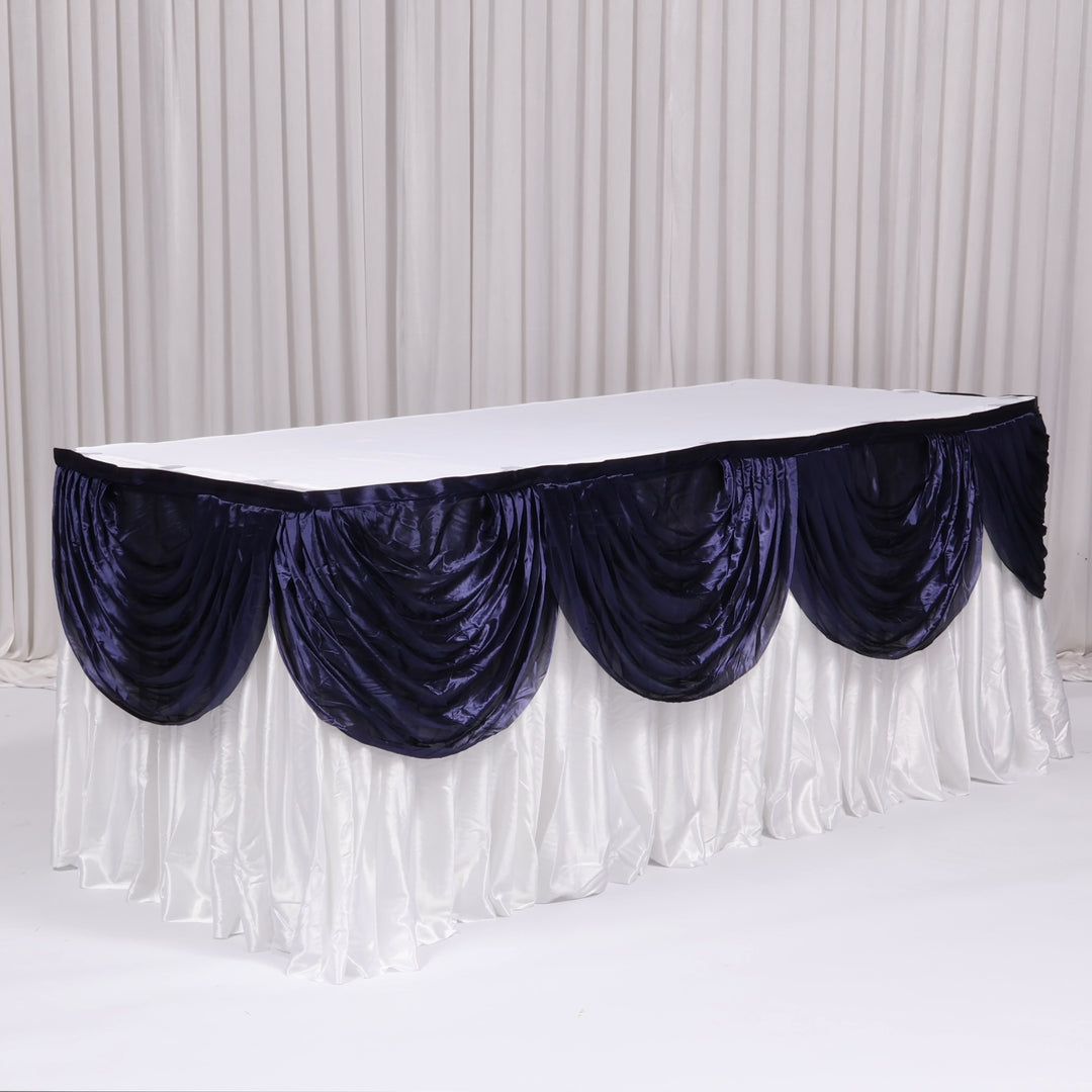 Ice Silk Satin Swag - Navy Blue (3m)