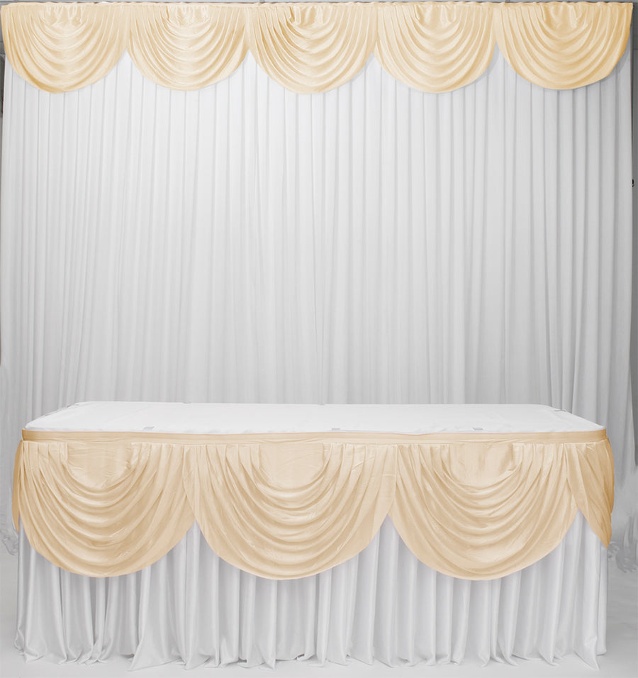 Ice Silk Satin 3m Swag  - Ivory