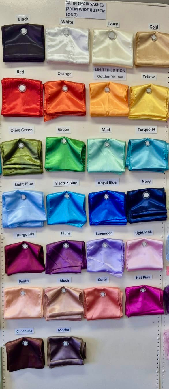 Satin Sash Colour Range
