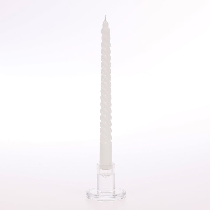 Spiral Taper Candles - White