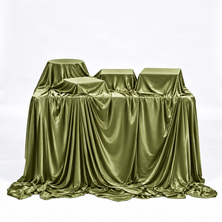 Satin Rectangle Tablecloth - Olive Green (220x330cm)