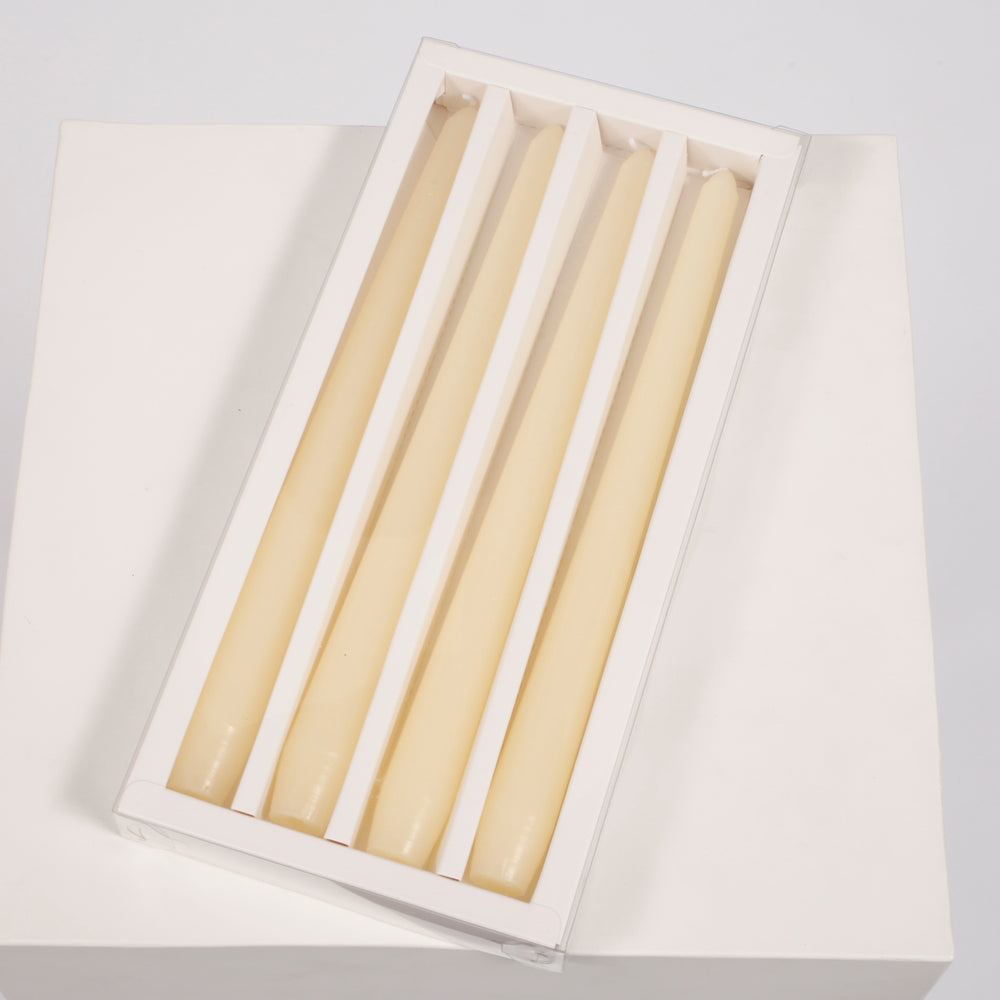 Taper Candles - Ivory, set of 4 in packaging