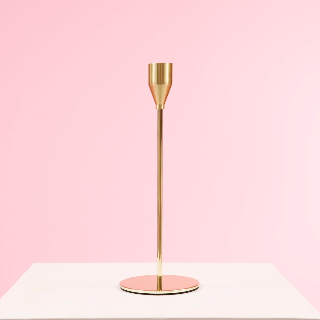 Taper Candle Holders Classic Flared Style - Gold (23cm)