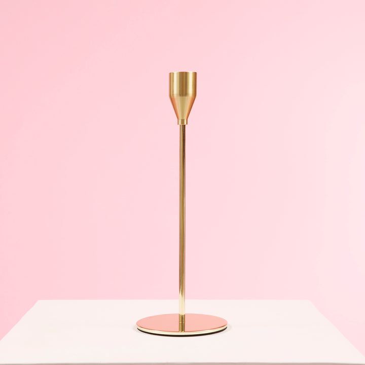 Taper Candle Holders Classic Flared Style - Gold (23cm)