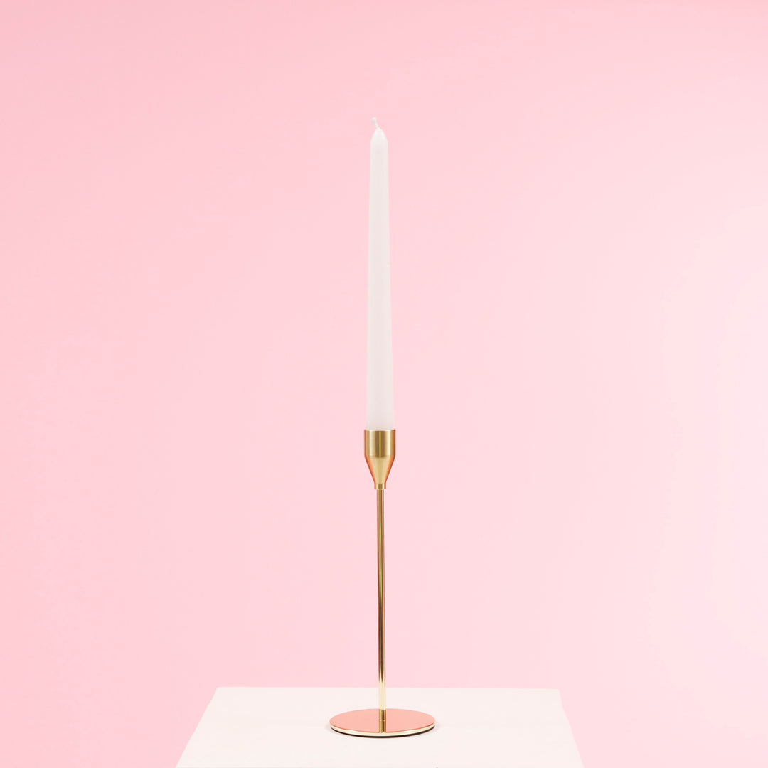 Taper Candle Holders Classic Flared Style - Gold (23cm)