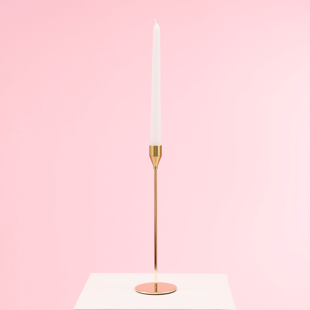 Taper Candle Holders Classic Flared Style - Gold (28cm)