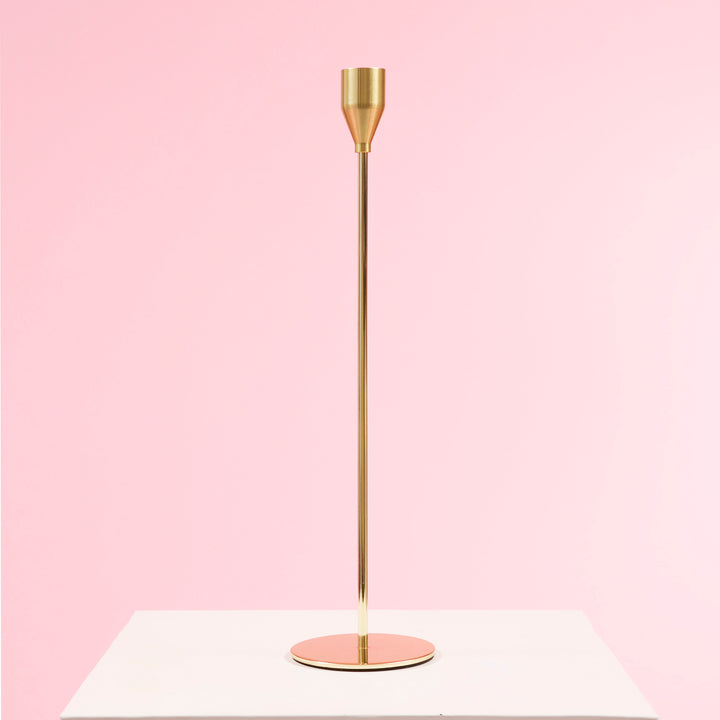 Taper Candle Holders Classic Flared Style - Gold (33cm)