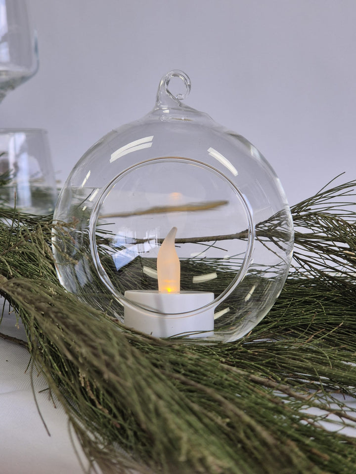 Glass Hanging Tealight Candle Holder 