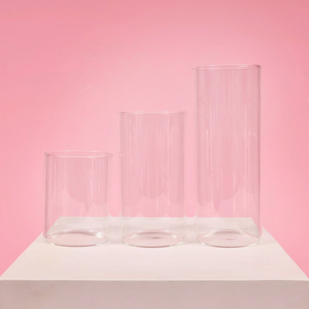 Glass Cylinder Vase (8x10cm) three vase sizes