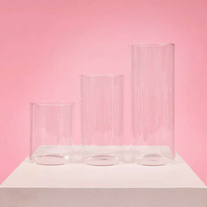 Glass Cylinder Vase (8x10cm) three vase sizes