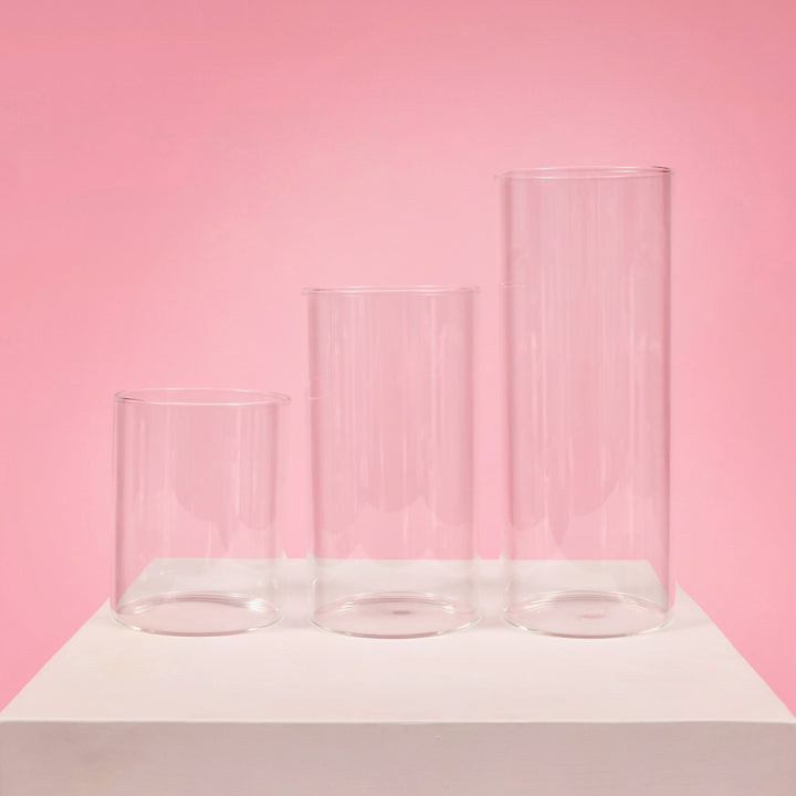 Glass Cylinder Vase (8x15cm) three vase sizes