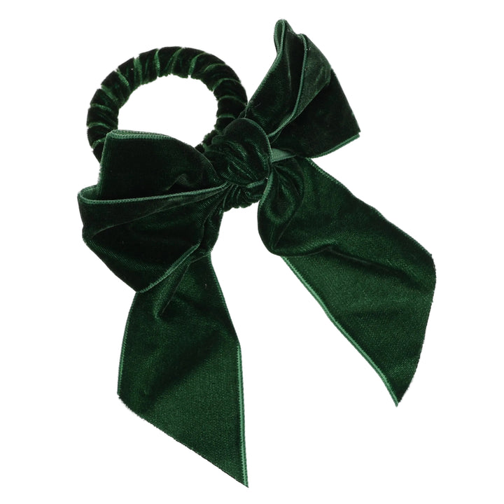 Velvet Bow Napkin Ring - Dark Green