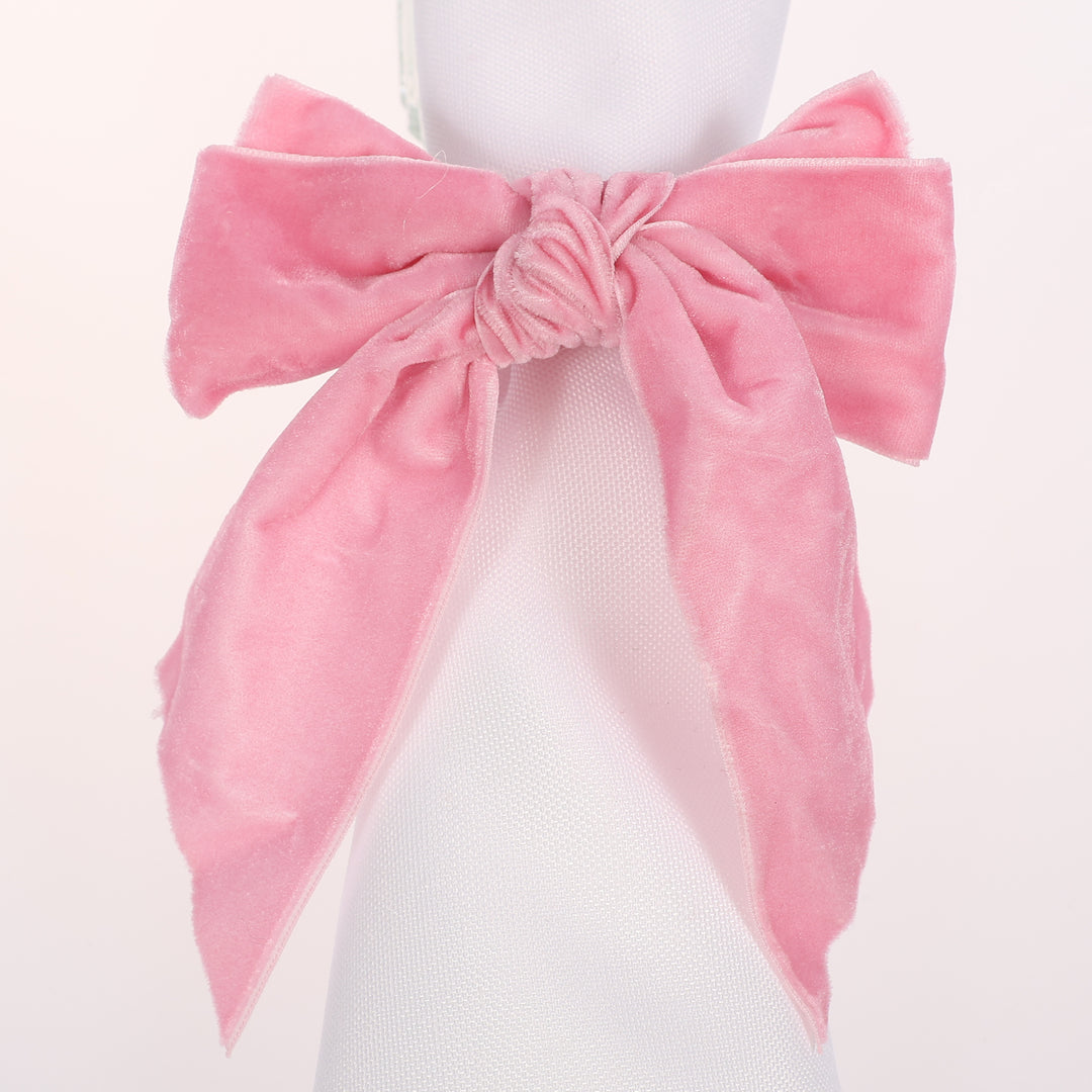 Velvet Bow Napkin Ring - Pink