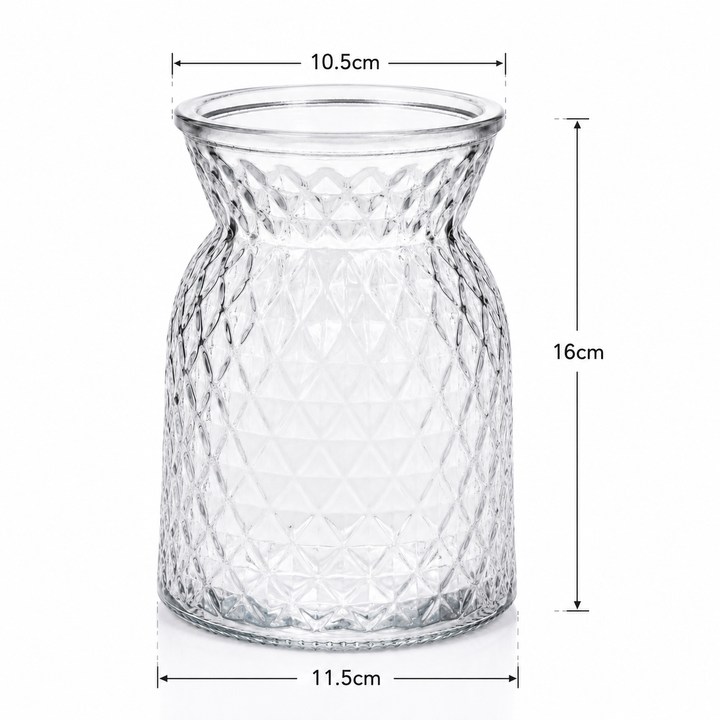 Vintage Bud / Posey Glass Vase - Clear (11.5x16cm) Dimensions
