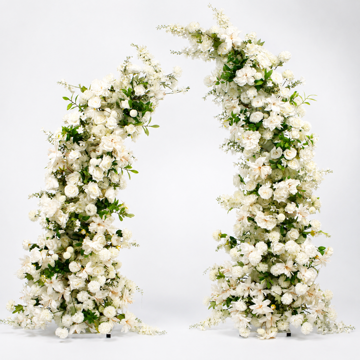 Crescent Arch Flower Panels - White (2pc) fitted to crescent arch