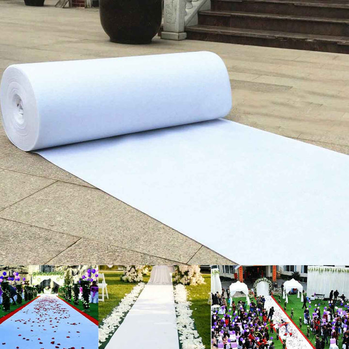 Felt Aisle Runner - White - No Backing (10m)