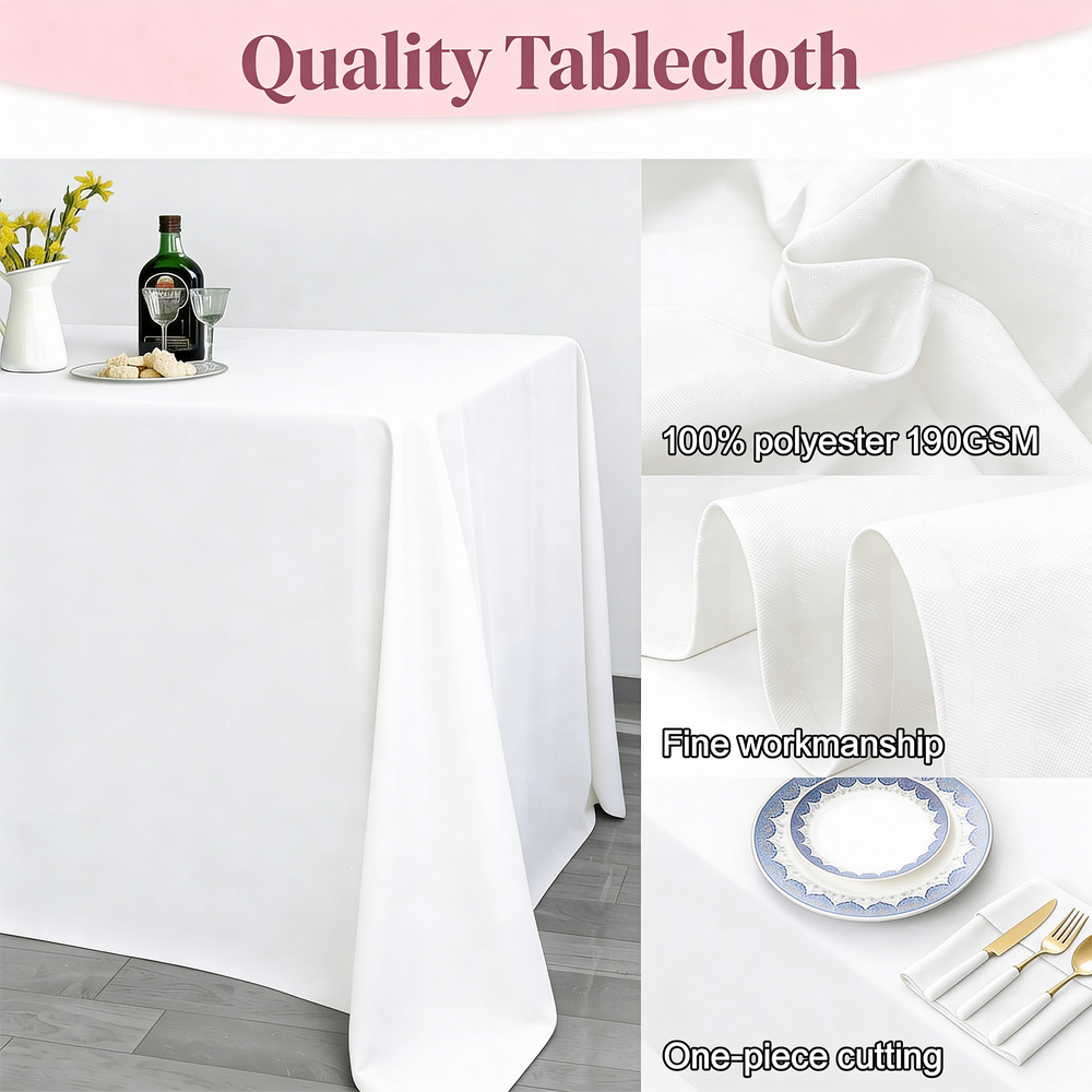 Rectangle Tablecloth - White (220x330cm) Ambiance & Quality