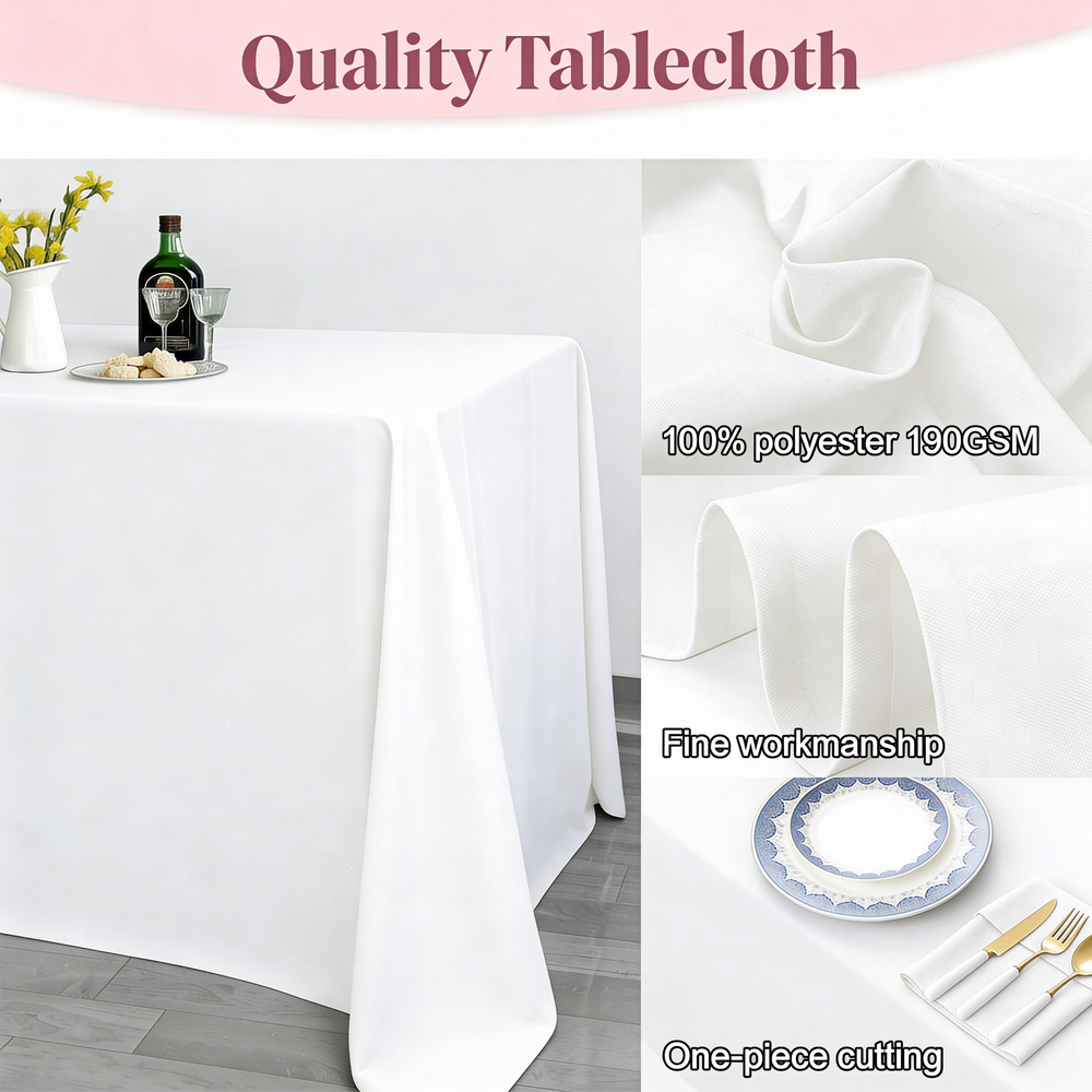 Rectangle Tablecloth - White (153x259cm) Ambiance & Quality