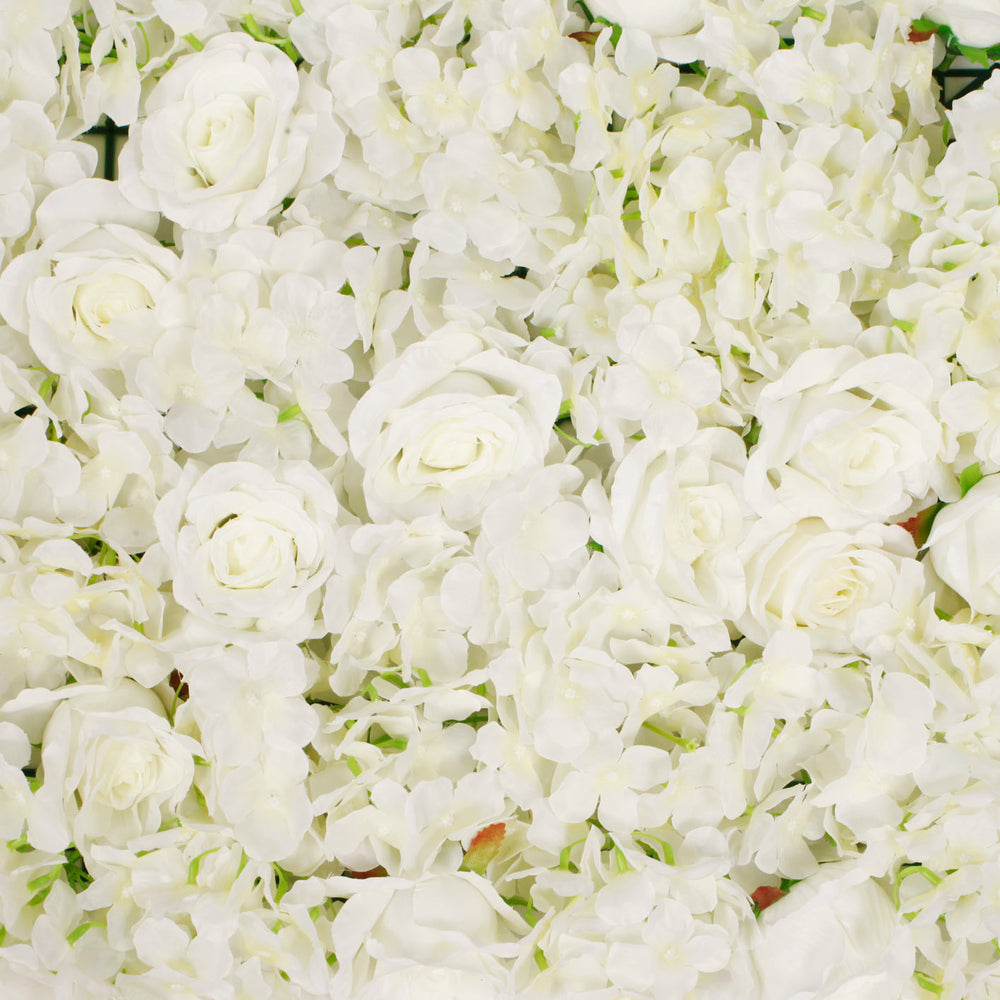 Flower Wall - Rose & Hydrangea (White) WIDE VIEW