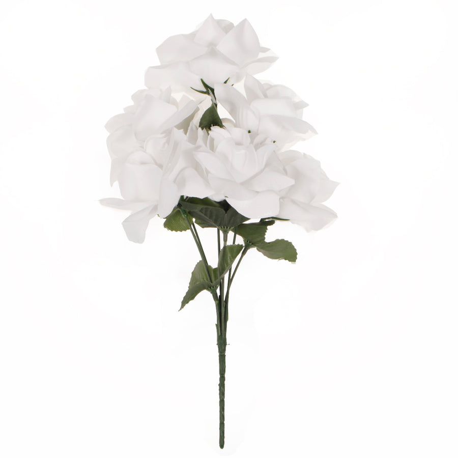 Artificial Silk Premium Rose Blossomed Bouquet - White